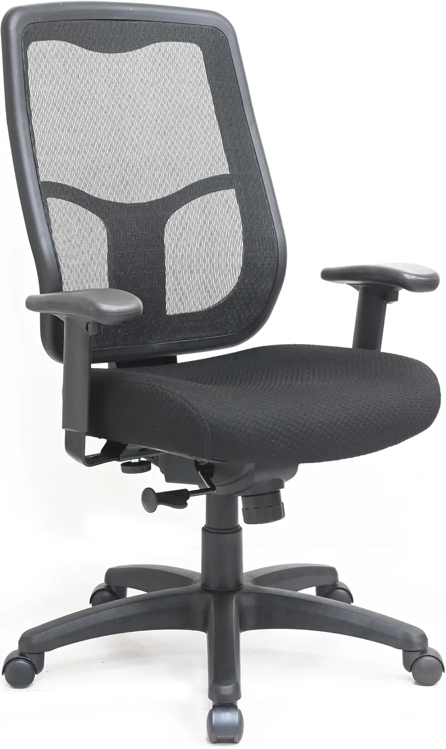 Eurotech Seating Apollo Synchro Swivel High-Back Ergonomic Office Chair with TEMPUR® Cushioned Seat and Mesh Back, 360-Degree Swivel Executive Task Office Chair, Black