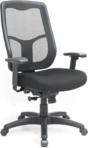 Eurotech Seating Apollo Synchro Swivel High-Back Ergonomic Office Chair with TEMPUR® Cushioned Seat and Mesh Back, 360-Degree Swivel Executive Task Office Chair, Black