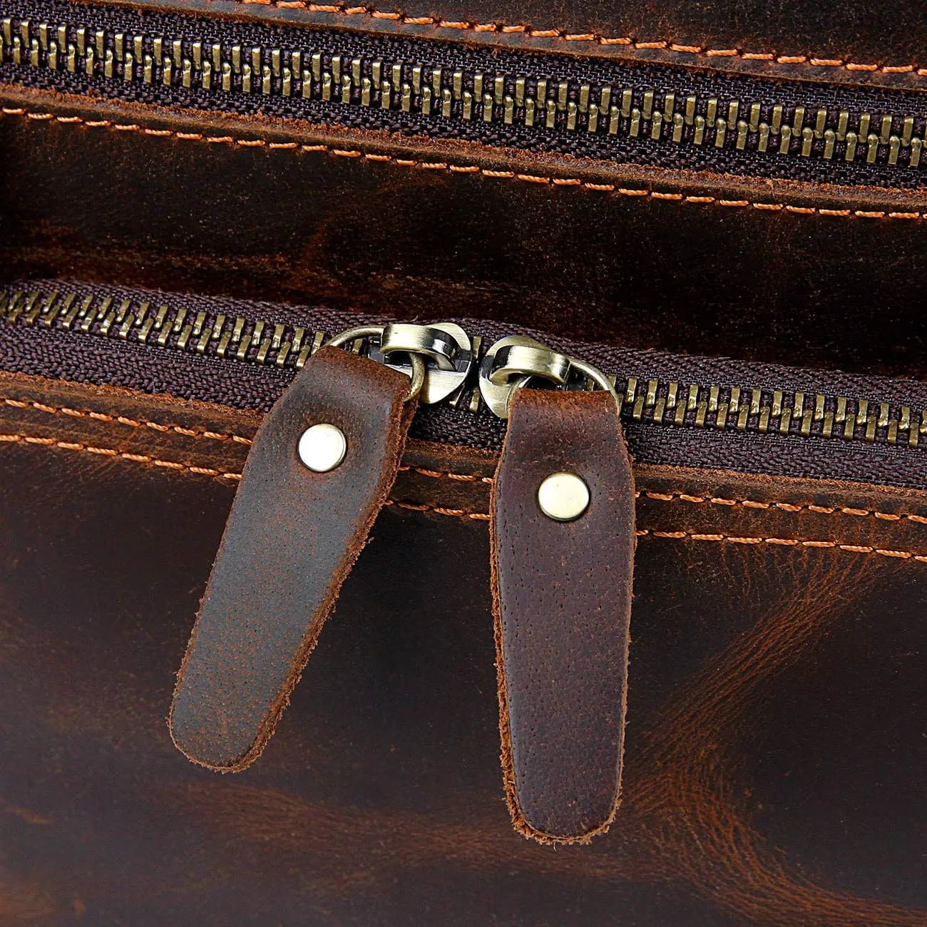 EURYNOME Leather Messenger Bag for Men, Men Purse Bag Full Grain Leather