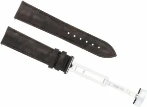 Ewatchparts 18mm Leather Watch Band Strap Compatible With Girard Perregaux Deployment Buckle Clasp Dark Brown