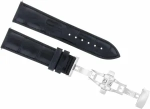 Ewatchparts 18mm Leather Watch Band Strap Compatible With Oris Watch Deployment Buckle Clasp Black