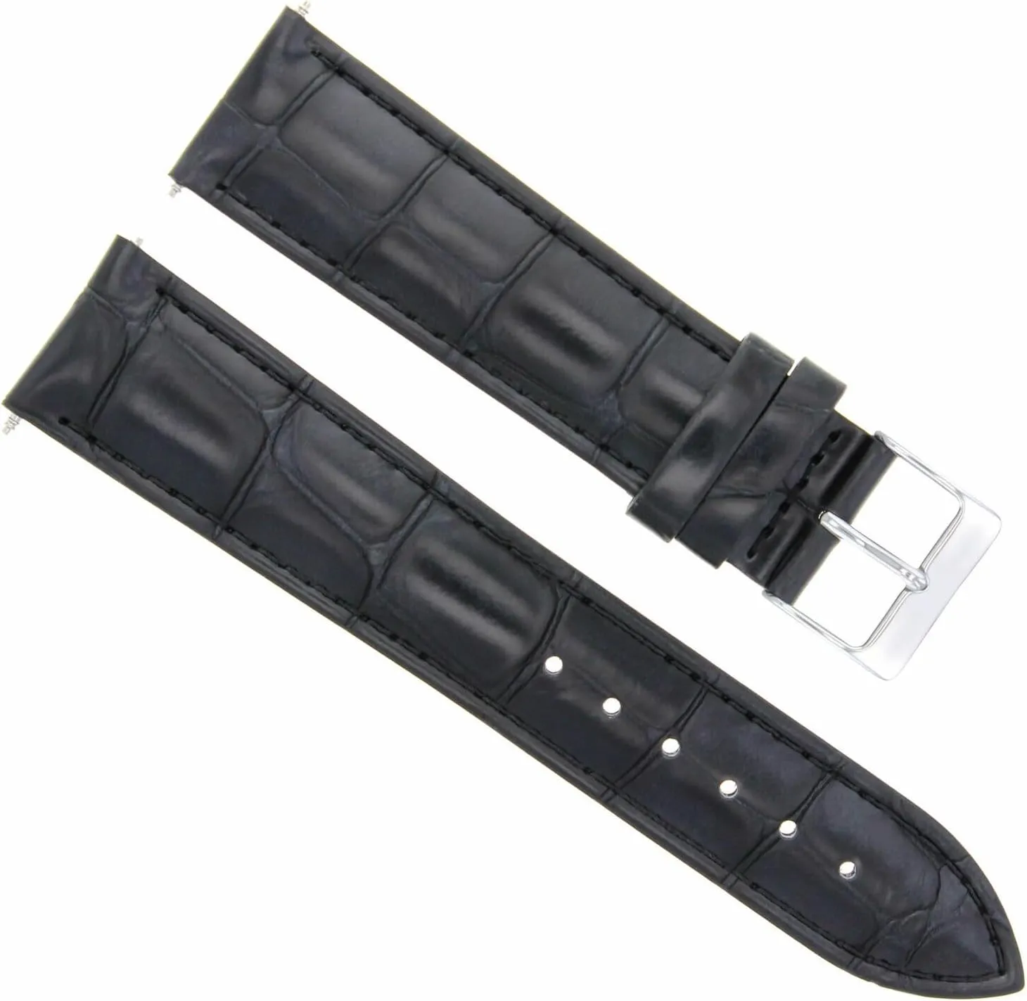 Ewatchparts 20MM/16MM LEATHER WATCH BAND STRAP COMPATIBLE WITH FRANCK MULLER CRAZY HOURS WATCH BLACK