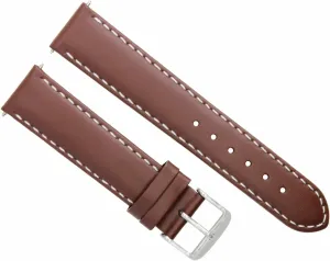 Ewatchparts 22mm Leather Watch Band Strap Smooth Compatible With Breitling Chronomat 44 Light Brown Tan With White Stitching