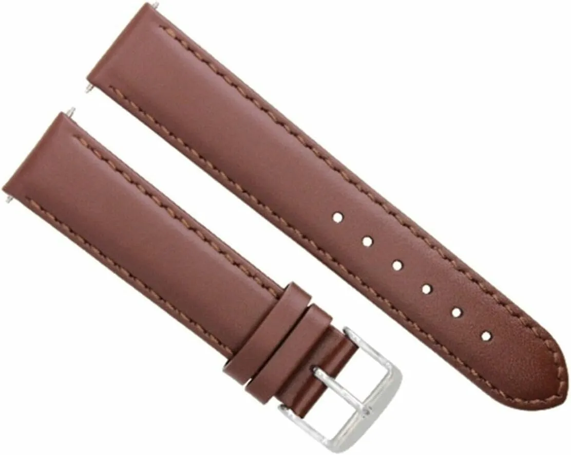 Ewatchparts 22mm Leather Watch Band Strap Smooth Compatible With Breitling Chronomat Colt Light Brown