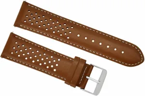 Ewatchparts 24mm Perforated Leather Watch Band Strap Compatible With Tag Heuer Carrera Quick Release Black