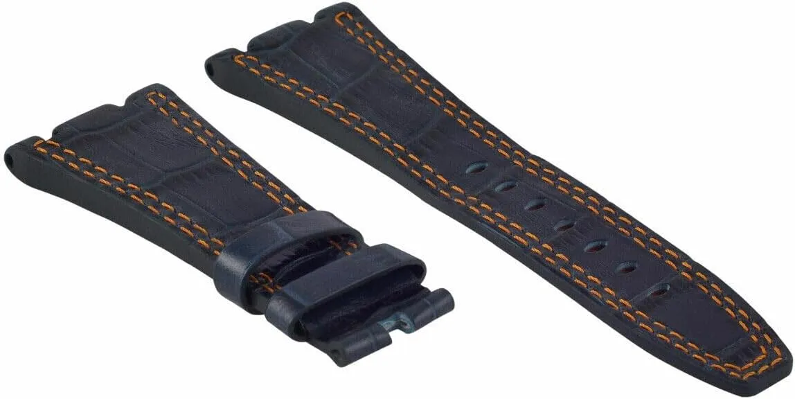 Ewatchparts 28mm Leather Watch Band Strap Compatible With 42mm Audemars Piguet 15703ST 26470ST B6