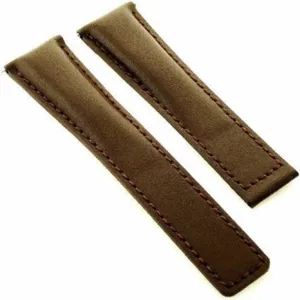 Ewatchparts Leather Watch Band Strap Compatible With Vacheron Constantin 20/16mm Deployment Clasp Brown Smooth