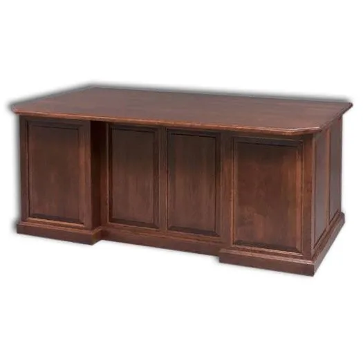 Executive Desk w- Raised Panel Back & Rail