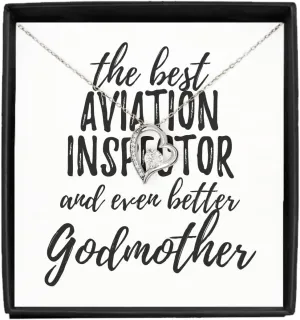 EzGift Cute Aviation Inspector Godmother Necklace Pendant Gift Idea For Godparent Gag Inspiring Joke The Best And Even Better Jewelry With Chain Message Card Box