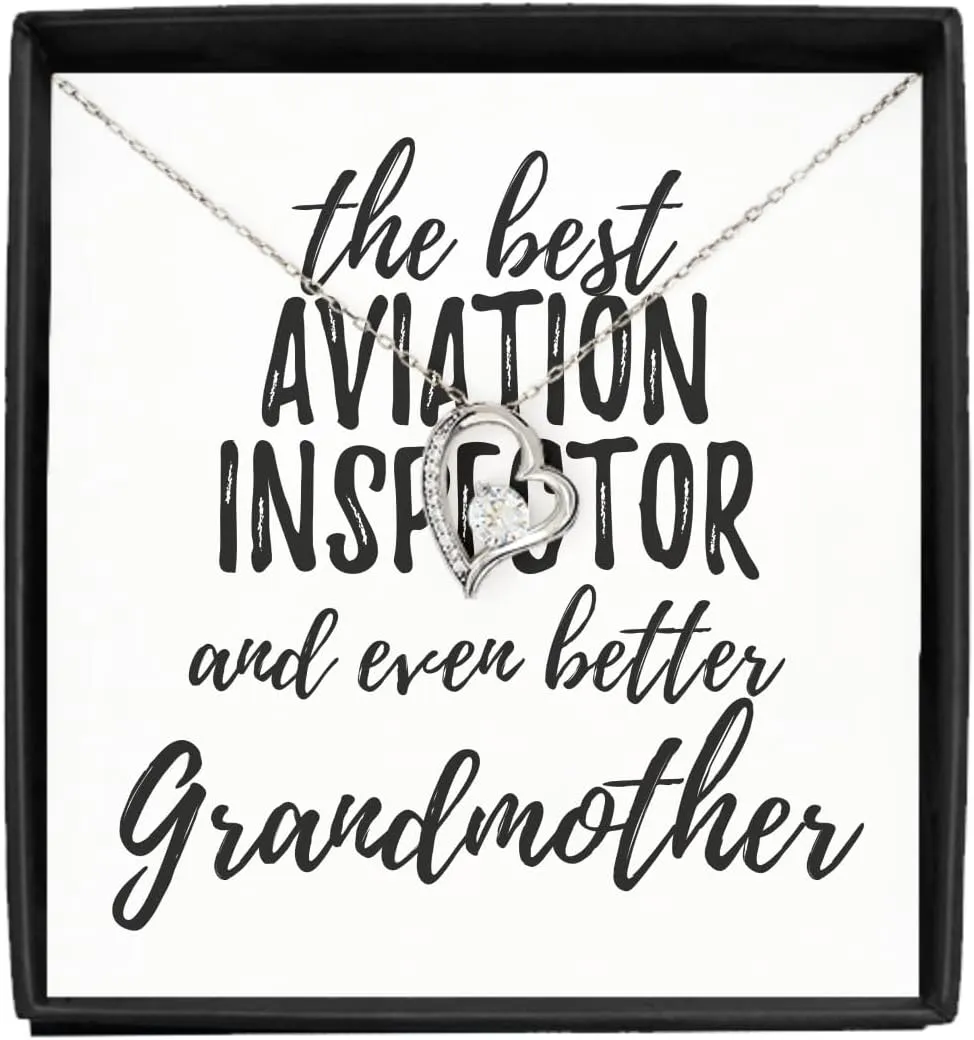 EzGift Cute Aviation Inspector Grandmother Necklace Pendant Gift Idea For Grandma Gag Inspiring Joke The Best And Even Better Jewelry With Chain Message Card Box