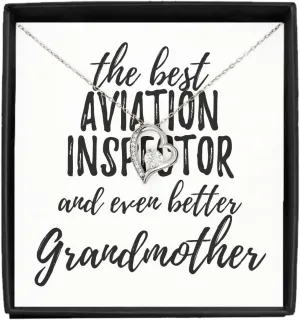 EzGift Cute Aviation Inspector Grandmother Necklace Pendant Gift Idea For Grandma Gag Inspiring Joke The Best And Even Better Jewelry With Chain Message Card Box