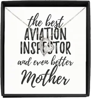 EzGift Cute Aviation Inspector Mother Necklace Pendant Gift Idea For Mom Gag Inspiring Joke The Best And Even Better Jewelry With Chain Message Card Box