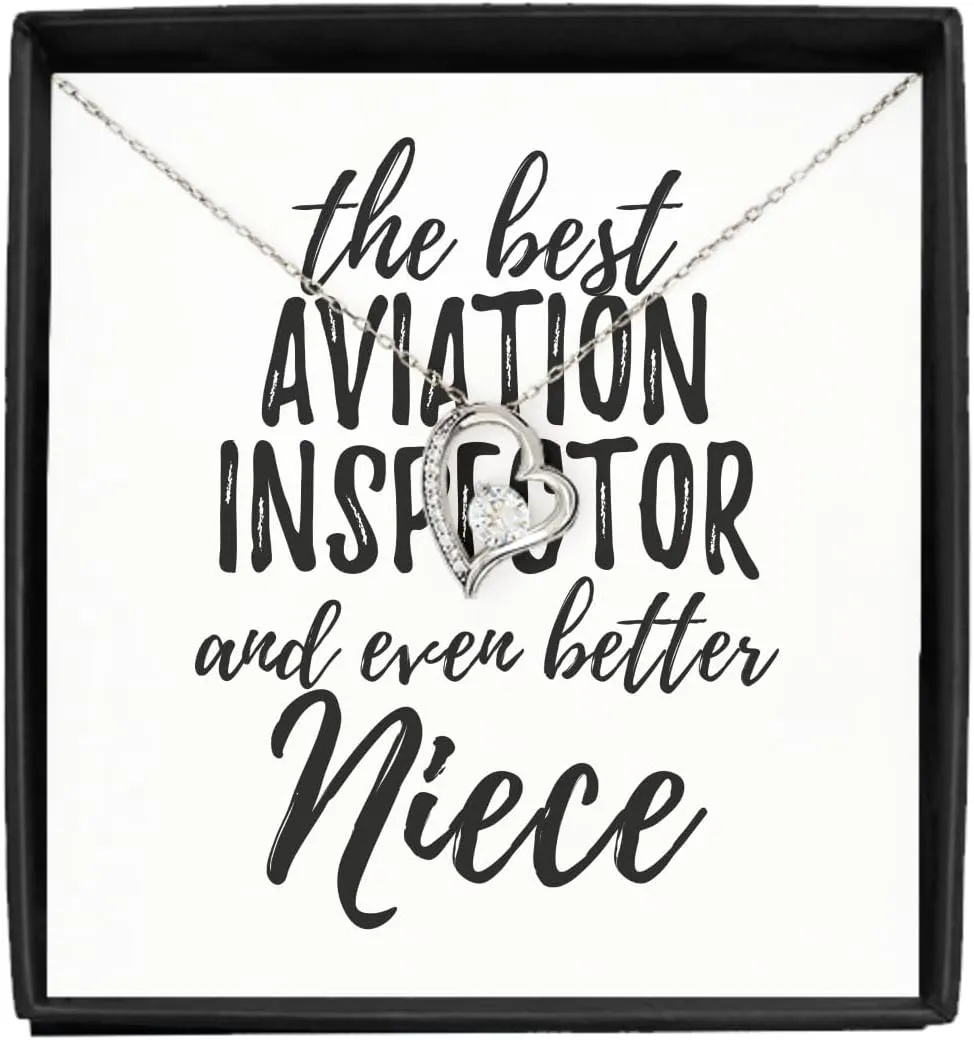 EzGift Cute Aviation Inspector Niece Necklace Pendant Gift Idea For Nieces Gag Inspiring Joke The Best And Even Better Jewelry With Chain Message Card Box