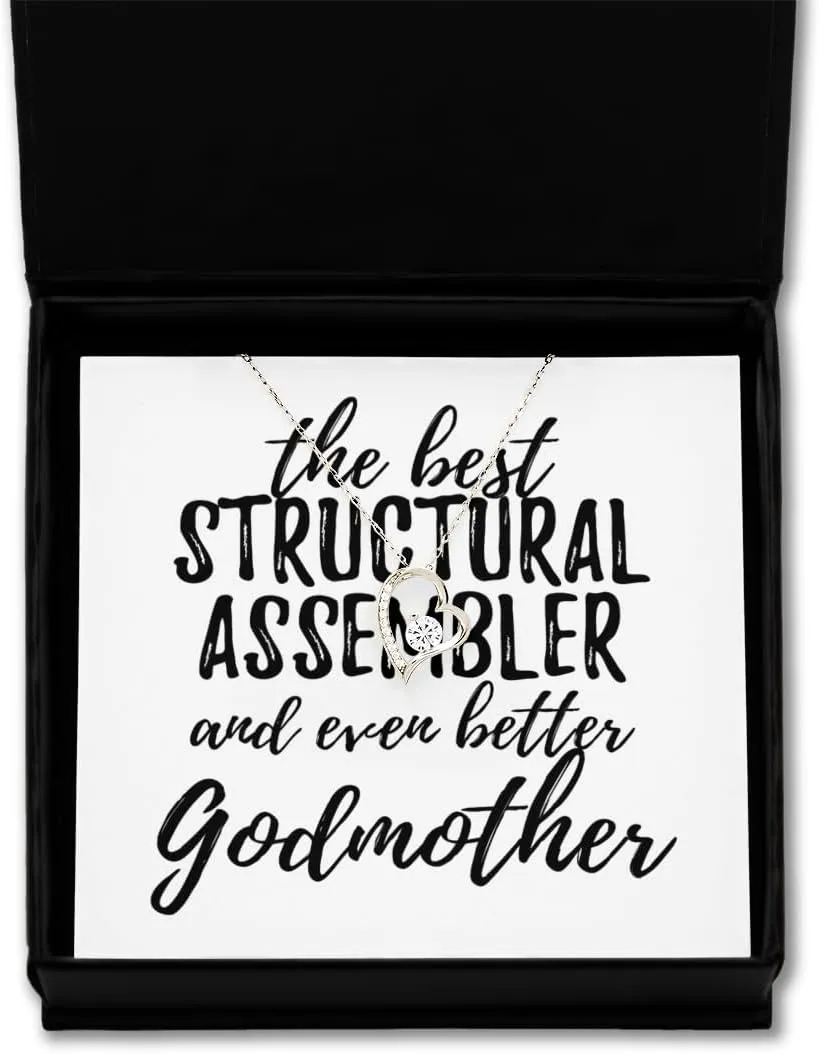 EzGift Cute Structural Assembler Godmother Necklace Pendant Gift Idea For Godparent Gag Inspiring Joke The Best And Even Better Jewelry With Chain Message Card Box