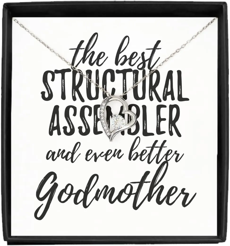 EzGift Cute Structural Assembler Godmother Necklace Pendant Gift Idea For Godparent Gag Inspiring Joke The Best And Even Better Jewelry With Chain Message Card Box