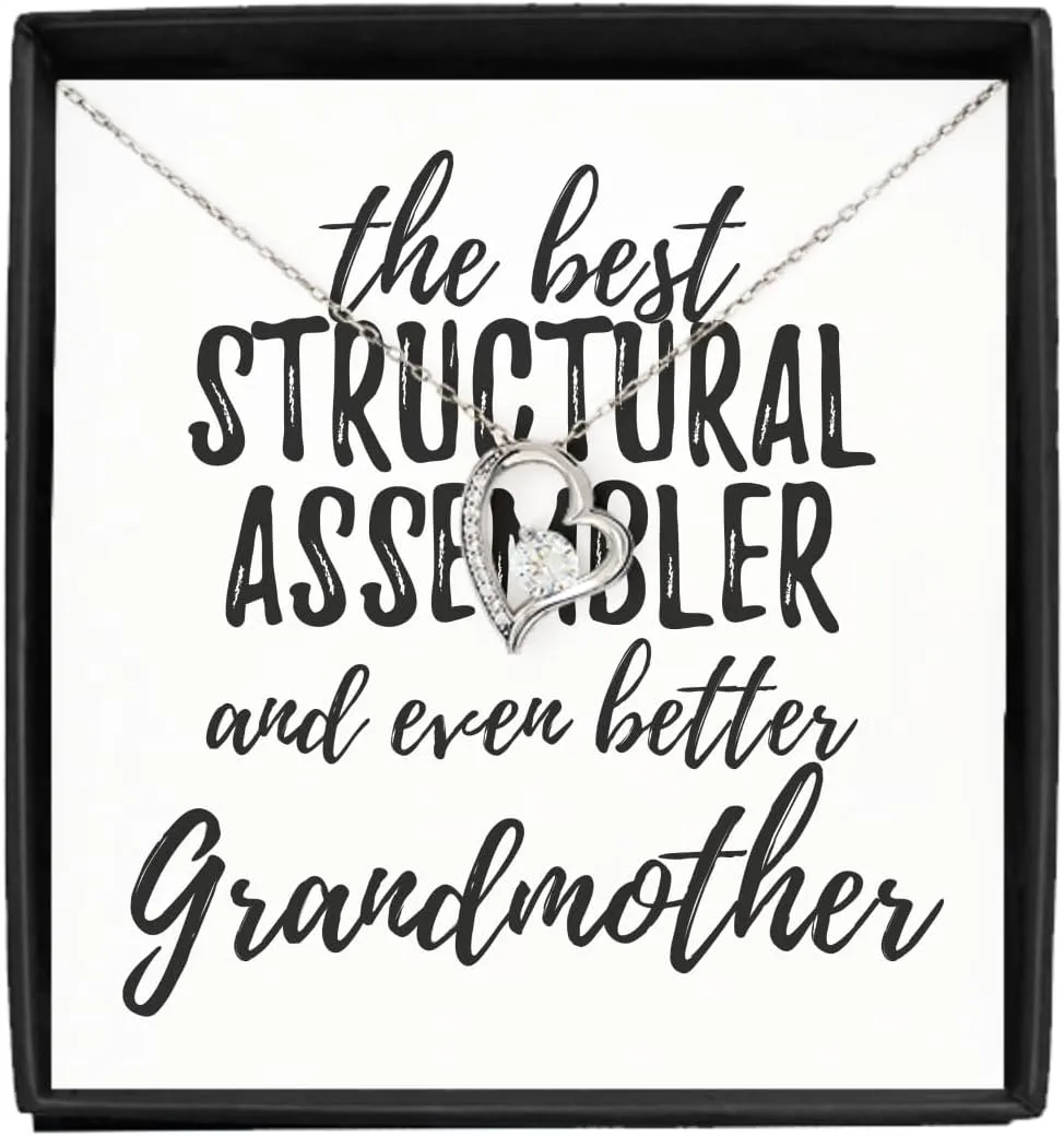 EzGift Cute Structural Assembler Grandmother Necklace Pendant Gift Idea For Grandma Gag Inspiring Joke The Best And Even Better Jewelry With Chain Message Card Box