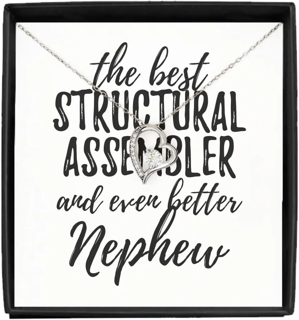 EzGift Cute Structural Assembler Nephew Necklace Pendant Gift Idea For Relative Gag Inspiring Joke The Best And Even Better Jewelry With Chain Message Card Box