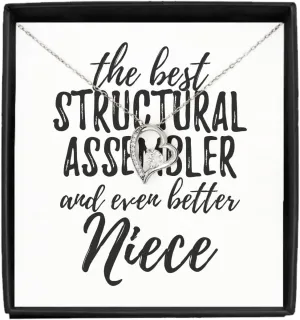 EzGift Cute Structural Assembler Niece Necklace Pendant Gift Idea For Nieces Gag Inspiring Joke The Best And Even Better Jewelry With Chain Message Card Box