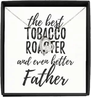 EzGift Cute Tobacco Roaster Father Necklace Pendant Gift Idea For Dad Gag Inspiring Joke The Best And Even Better Jewelry With Chain Message Card Box