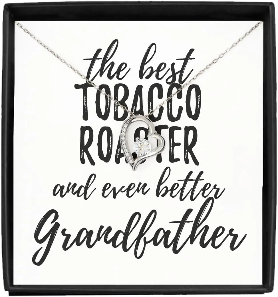EzGift Cute Tobacco Roaster Grandfather Necklace Pendant Gift Idea For Grandpa Gag Inspiring Joke The Best And Even Better Jewelry With Chain Message Card Box