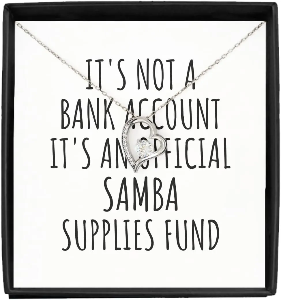 EzGift Funny Samba Necklace Pendant Its Not A Bank Account Official Supplies Fund Hilarious Gift Idea Hobby Lover Sarcastic Quote Fan Gag Jewelry With Chain Message Card Box