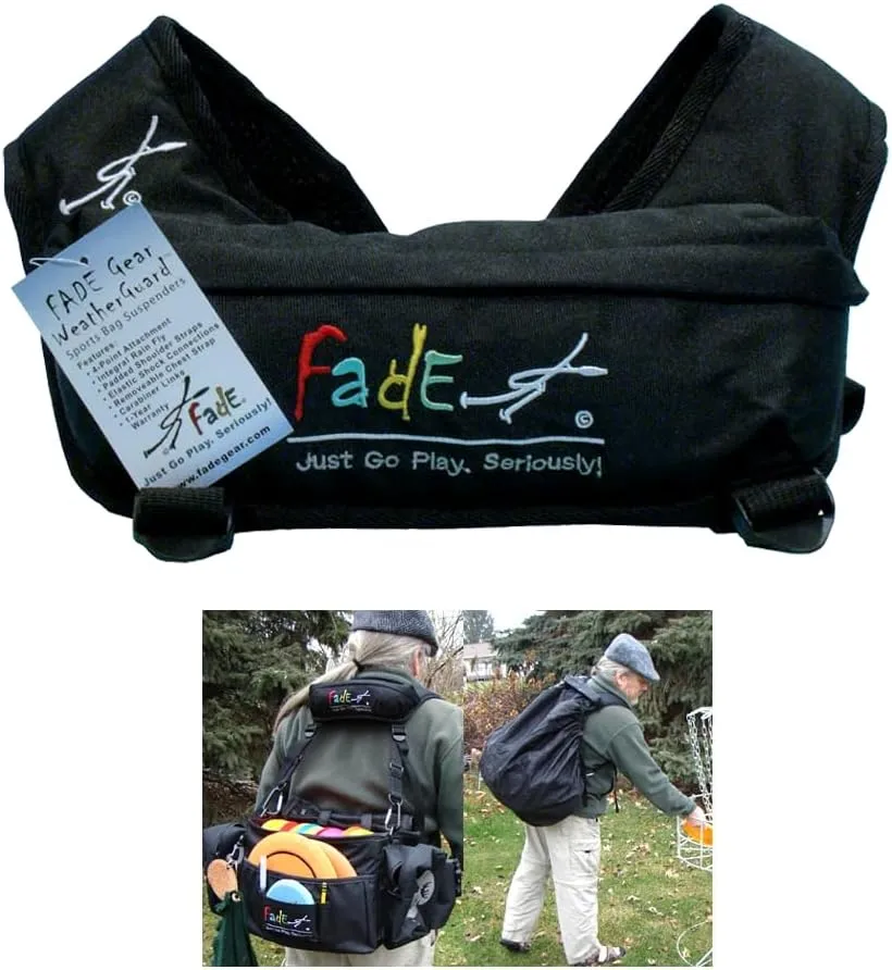 Fade Gear Crunch Box Disc Golf Bag | Black | Beginner Disc Golf Bag | 14  Disc Capacity | Shoulder Strap & Harness Option