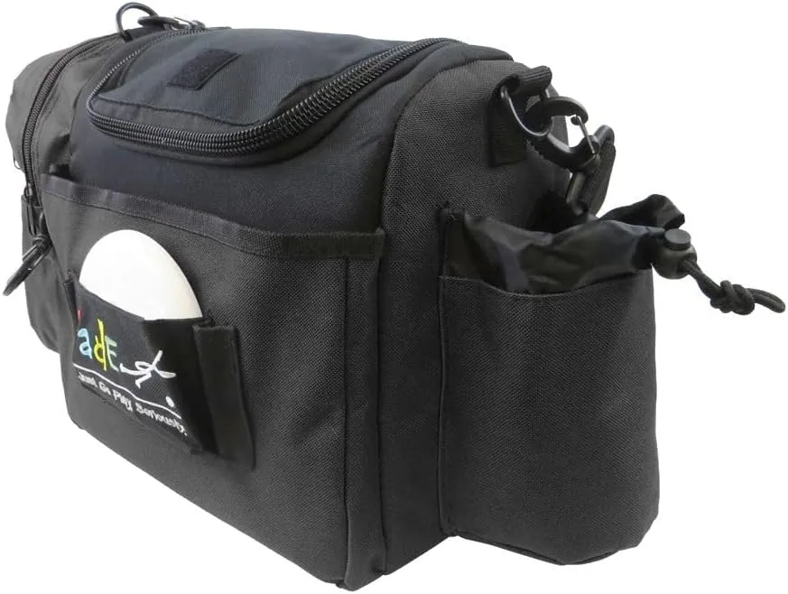 Fade Gear Crunch Box Disc Golf Bag | Black | Beginner Disc Golf Bag | 14  Disc Capacity | Shoulder Strap & Harness Option