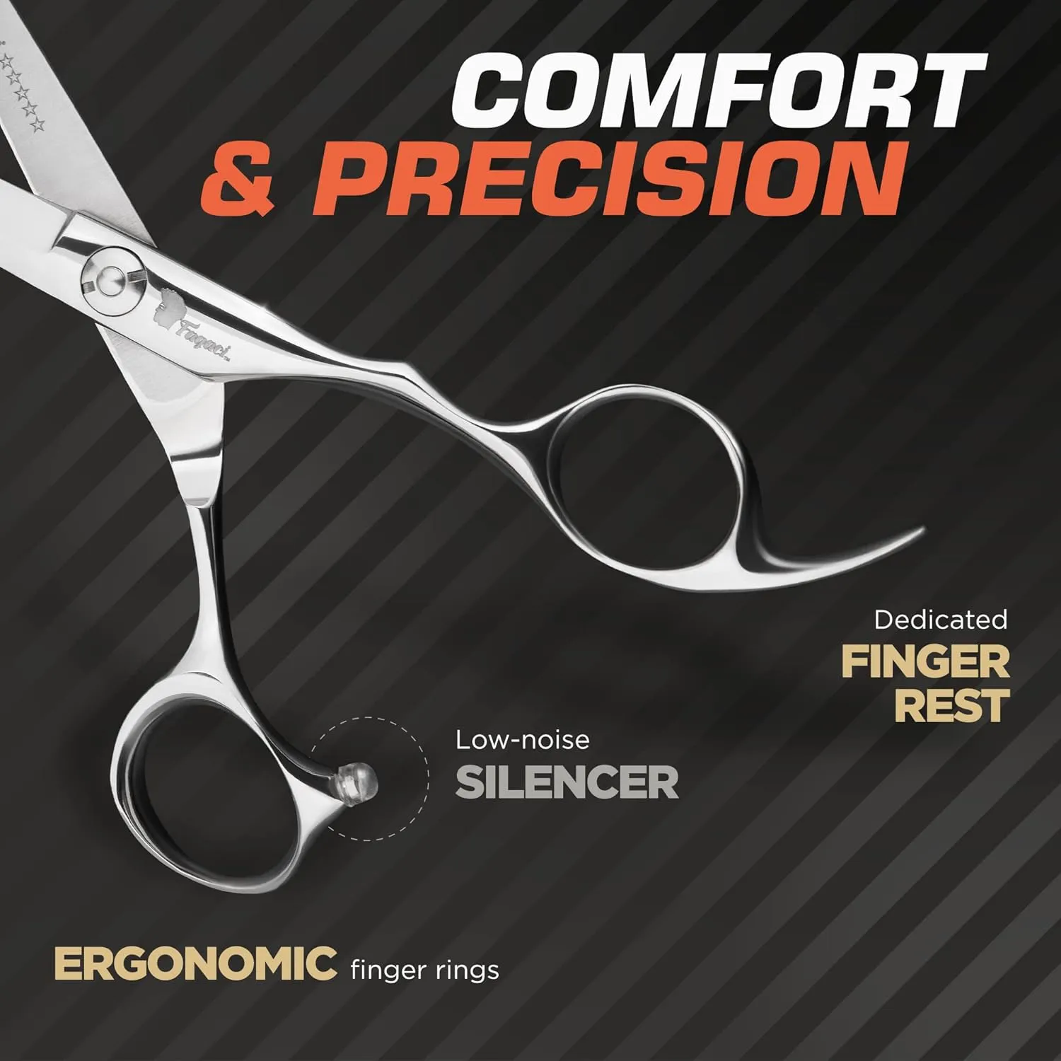 Fagaci Professional Hair Scissors 6" - Extremely Sharp Blades, Fine Cutting Shears Set for Men and Women, Barber Scissors Kit