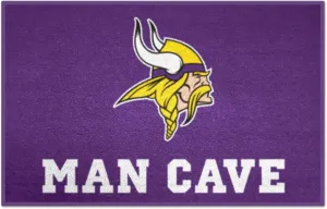 FANMATS 14329 NFL - Minnesota Vikings Man Cave Starter Mat Accent Rug - 19in. x 30in. | Sports Fan Home Decor Rug and Tailgating Mat