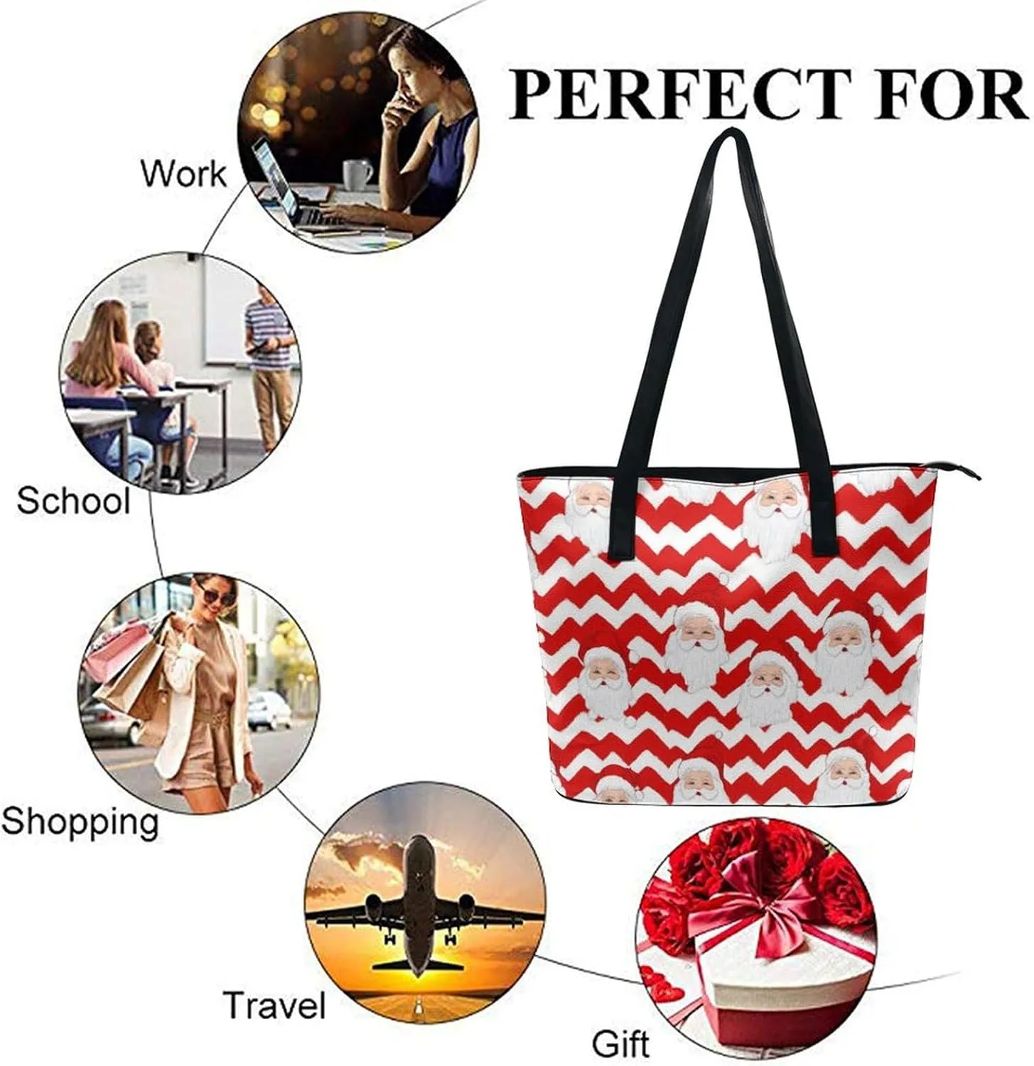 Fashion Leather Tote Bag Travel Work Daily Essentials Handbag Unisex Handbag