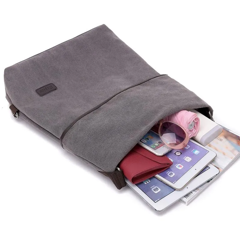Fashion Women Simple Canvas Large Capacity Waterproof Anti Theft Backpack