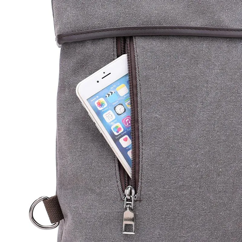 Fashion Women Simple Canvas Large Capacity Waterproof Anti Theft Backpack