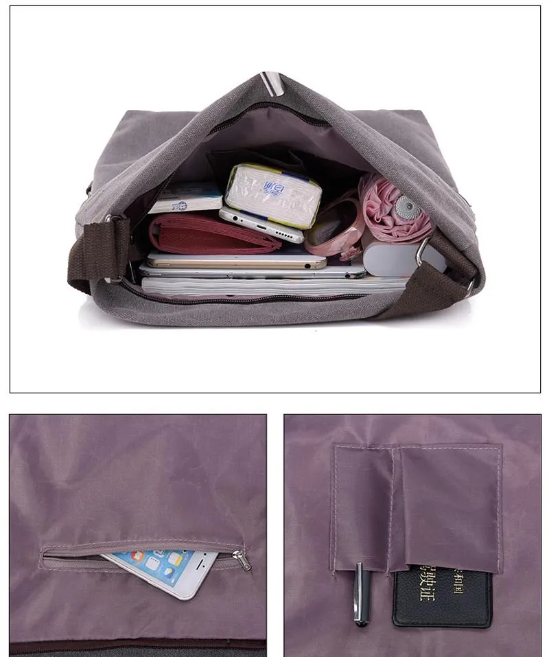 Fashion Women Simple Canvas Large Capacity Waterproof Anti Theft Backpack