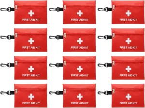Faylapa 12Pcs Mini Empty First Aid Bag, 7.8x5.5 inches Travel Pouch Bag for Travel, Home, Office, Vehicle, Camping, Outdoor (Bag Only)