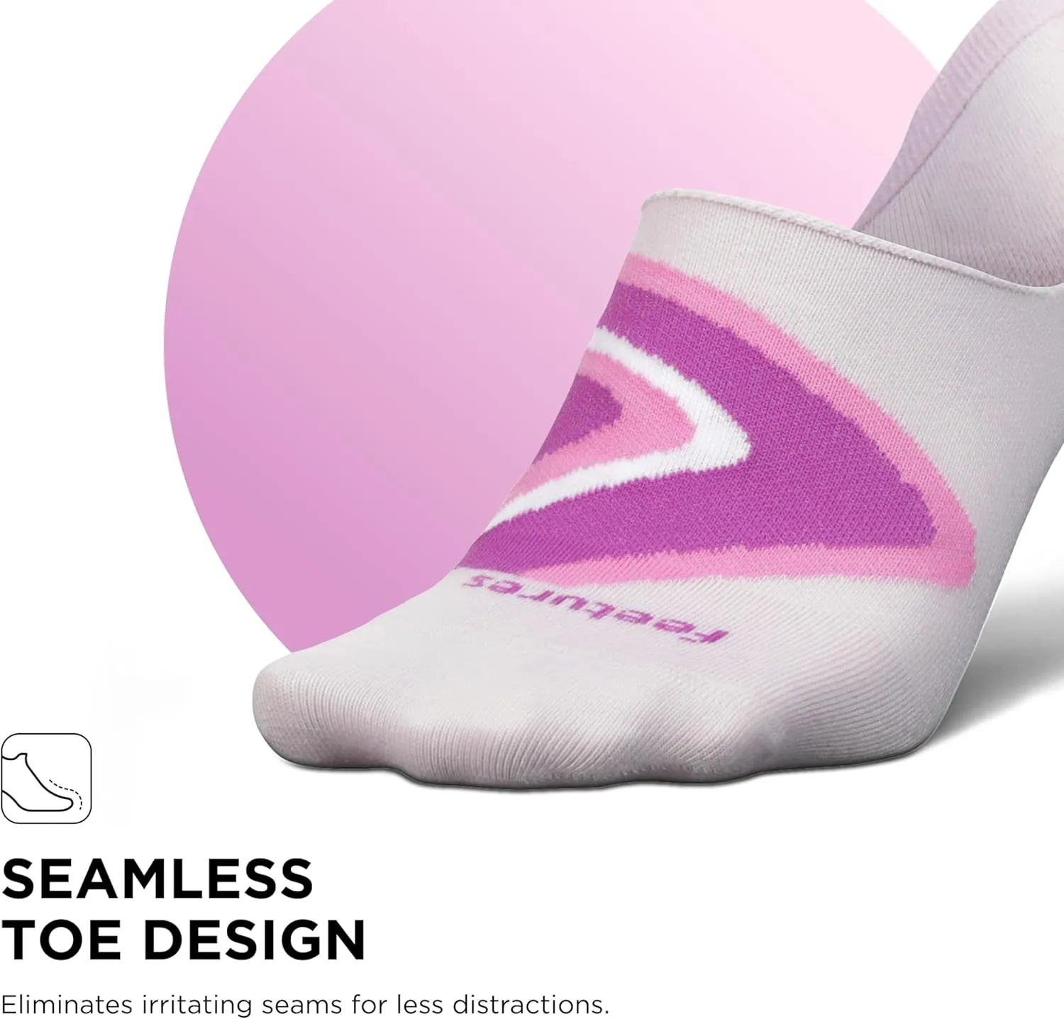 Feetures Everyday Ultra Light Cushion Invisible Sock for Women - Anti-Slip Sock Liner - (1 Pair)