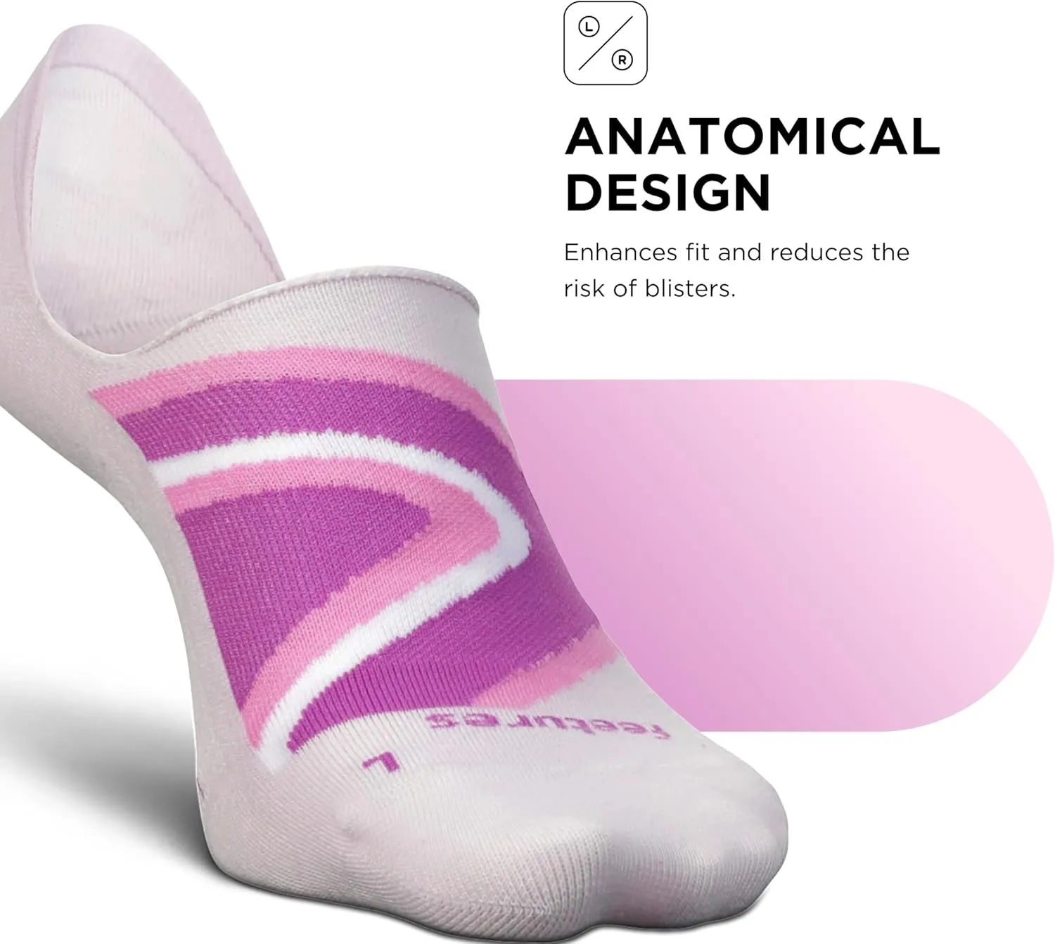 Feetures Everyday Ultra Light Cushion Invisible Sock for Women - Anti-Slip Sock Liner - (1 Pair)
