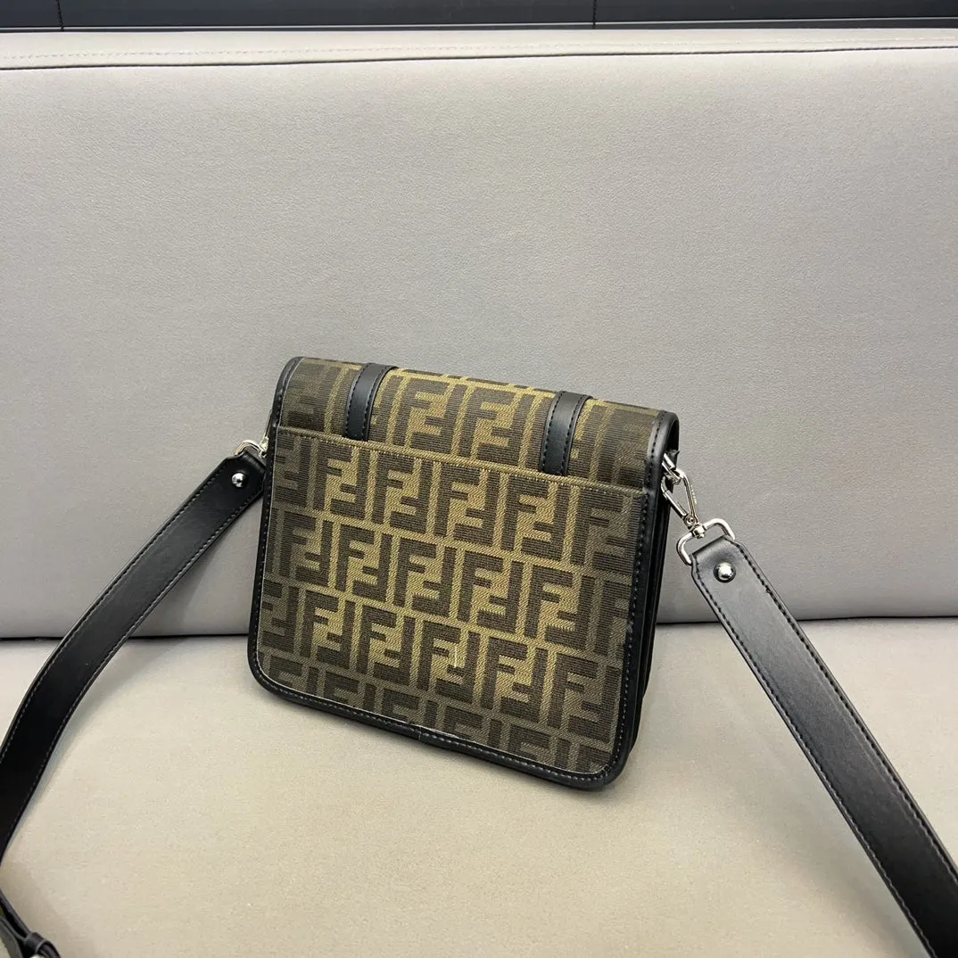 FENDI. Fendi Eclissi Flap Messenger Bag FF canvas crossbody shoulder bag