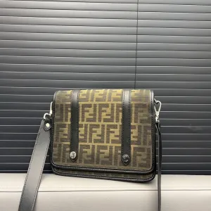 FENDI. Fendi Eclissi Flap Messenger Bag FF canvas crossbody shoulder bag