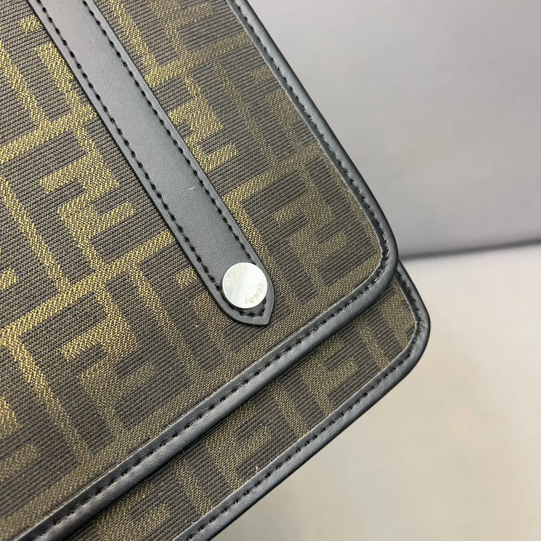 FENDI. Fendi Eclissi Flap Messenger Bag FF canvas crossbody shoulder bag