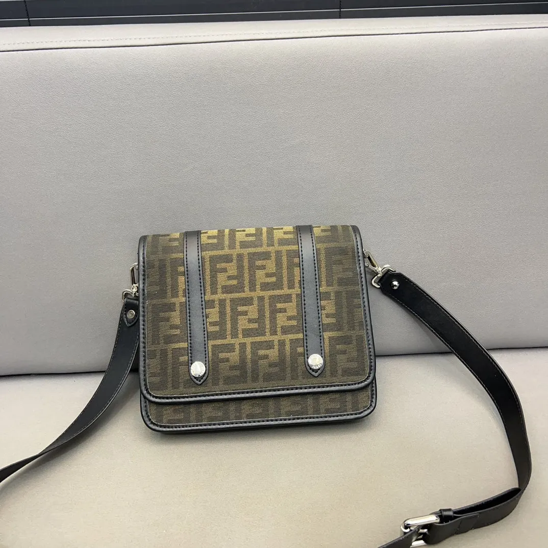 FENDI. Fendi Eclissi Flap Messenger Bag FF canvas crossbody shoulder bag
