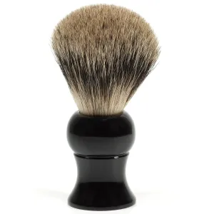 Fendrihan Genuine 100% Pure Badger Shaving Brush with Black Handle for Personal and Professional Shaving