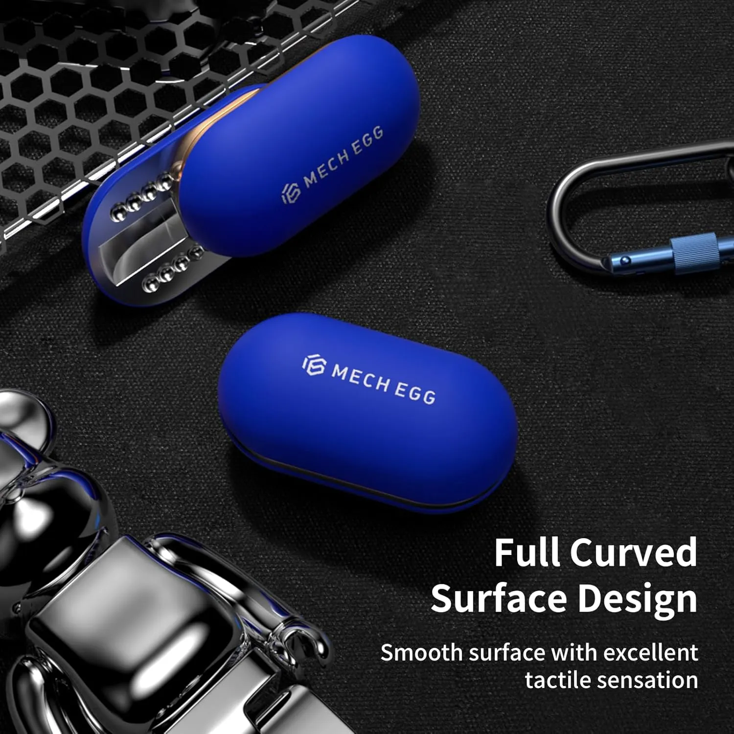 Fidget Mech Egg Finger Slider Fidget EDC Egg Sensory Metal Office Fidget Toys for Home Office Executive Desk Toys Adults Relieve Stress ADHD/Autism (Blue)