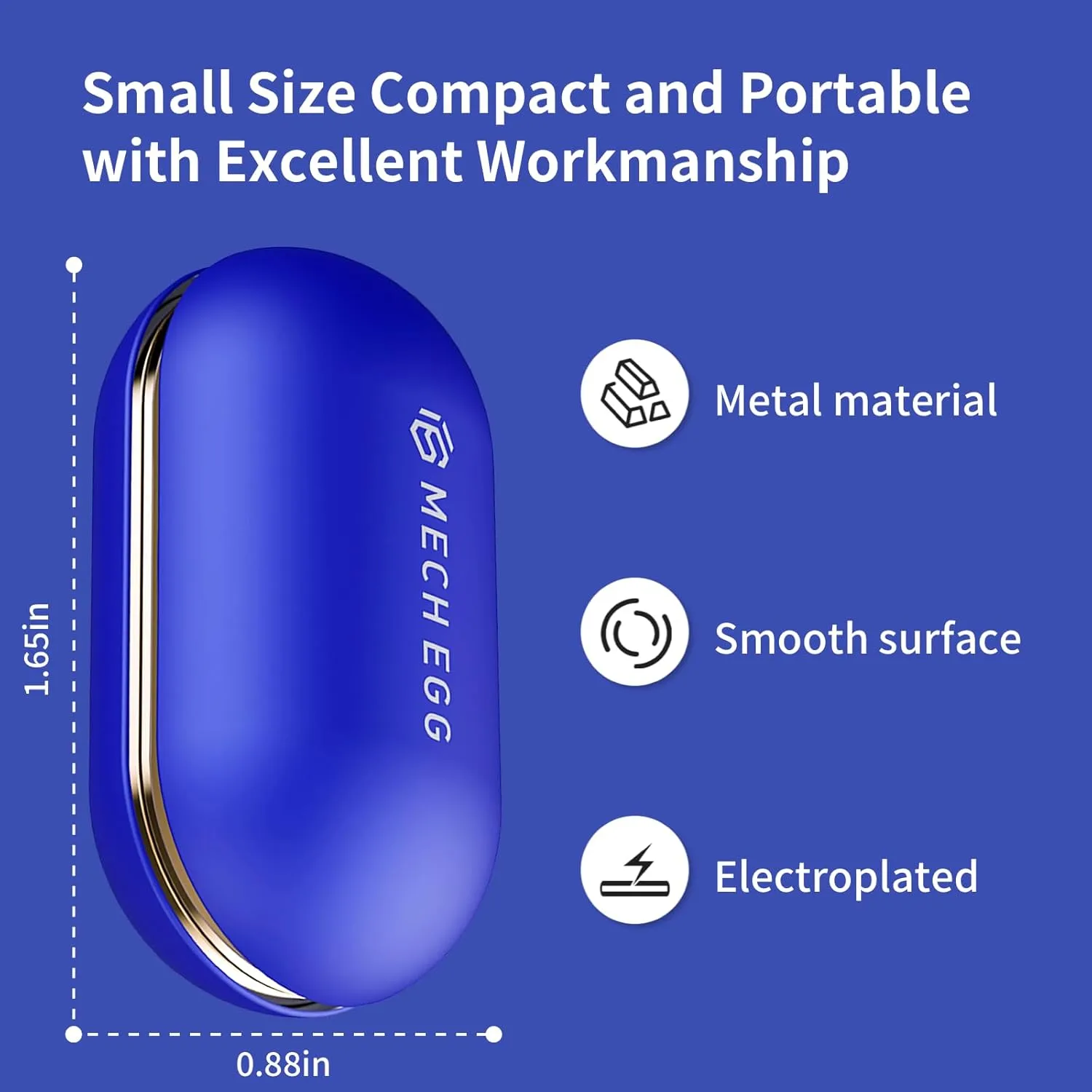 Fidget Mech Egg Finger Slider Fidget EDC Egg Sensory Metal Office Fidget Toys for Home Office Executive Desk Toys Adults Relieve Stress ADHD/Autism (Blue)