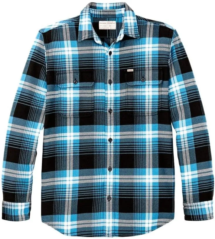 Filson Men's Vintage Flannel Work Shirt, Blue/Black/Multi Plaid