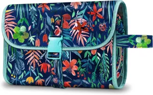 FINTIE Portable Toiletry Cosmetic Travel Bag, Large Water Resistant Hanging Makeup Organizer Storage Pouch Case for Women Girls (Jungle Night)