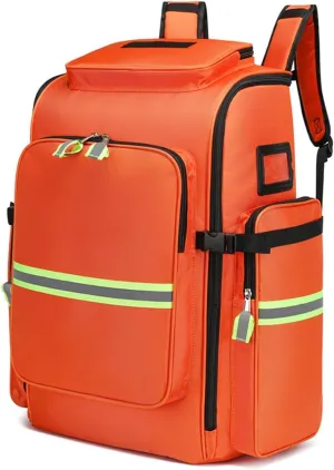First Aid Bag Empty Emergency Bag First Responder Trauma Multi-Pocket Traveling Field Trips Camping Essentials(Orange)