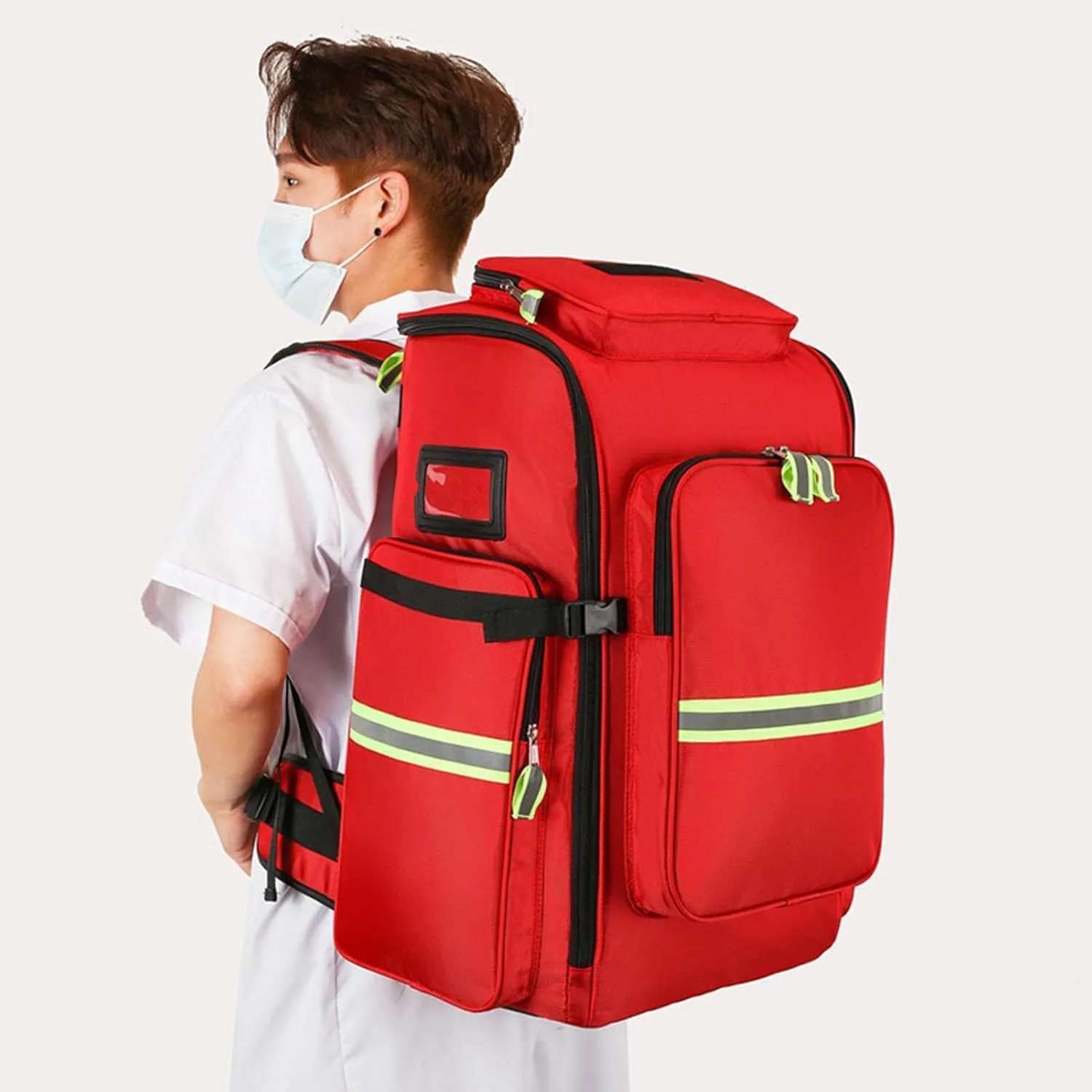 First Aid Bag Empty Emergency Bag First Responder Trauma Multi-Pocket Traveling Field Trips Camping Essentials(Orange)