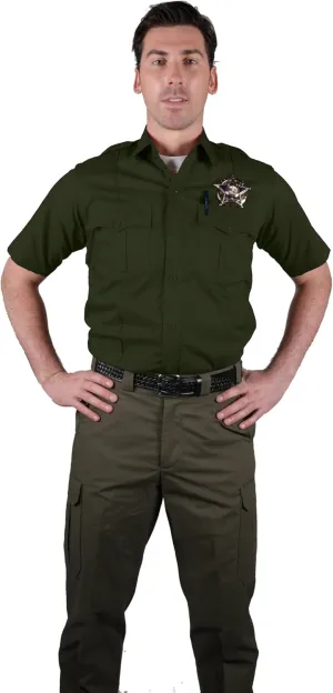 First Class Men's Poly Rayon Short Sleeve Uniform Shirts - Tactical Combat Work Utility and Safety Security Shirt