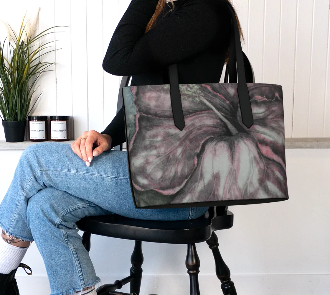 Five-star Leather Grisaille Pink Hibiscus Bag Live chat support Tote Vegan