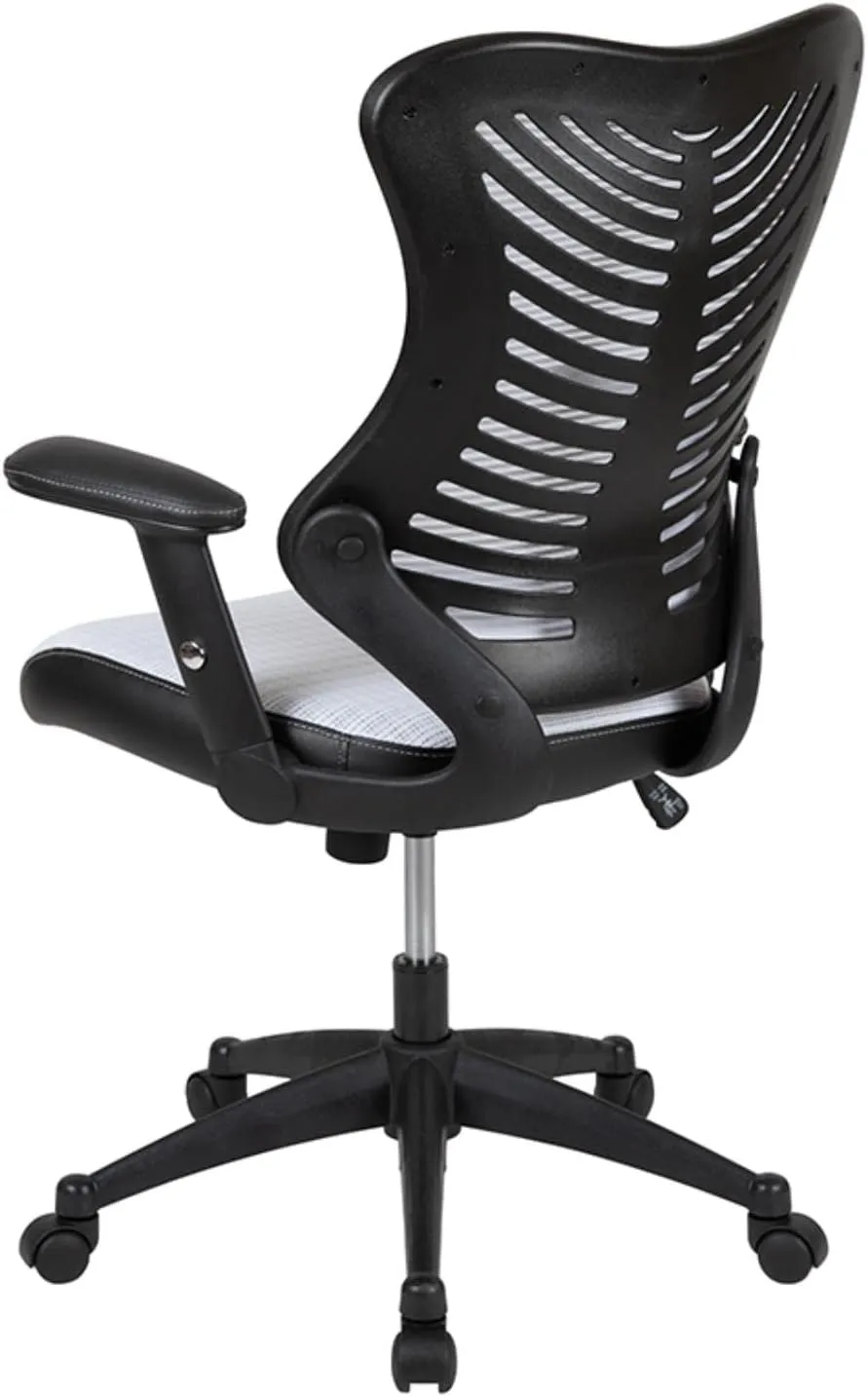 Flash Furniture Kale High Back Designer White Mesh Executive Swivel Ergonomic Office Chair with Adjustable Arms